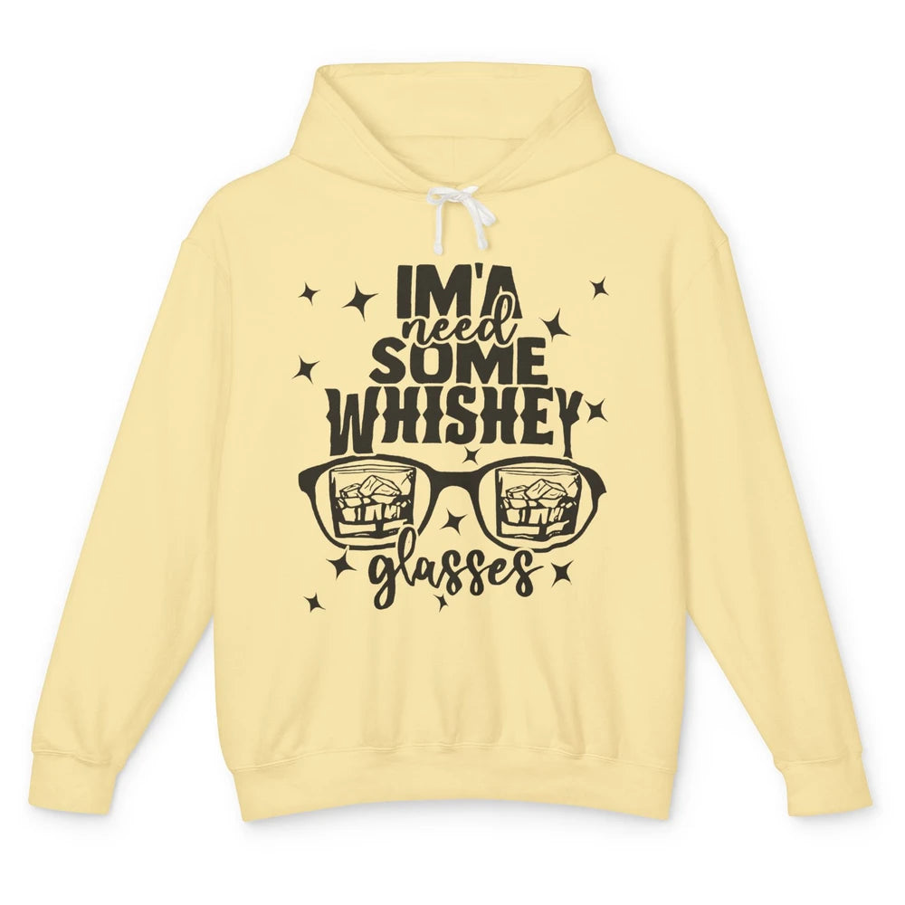 Whiskey Glasses Drink Whiskey See World Through Wine Glasses Unisex Lightweight Hoodie