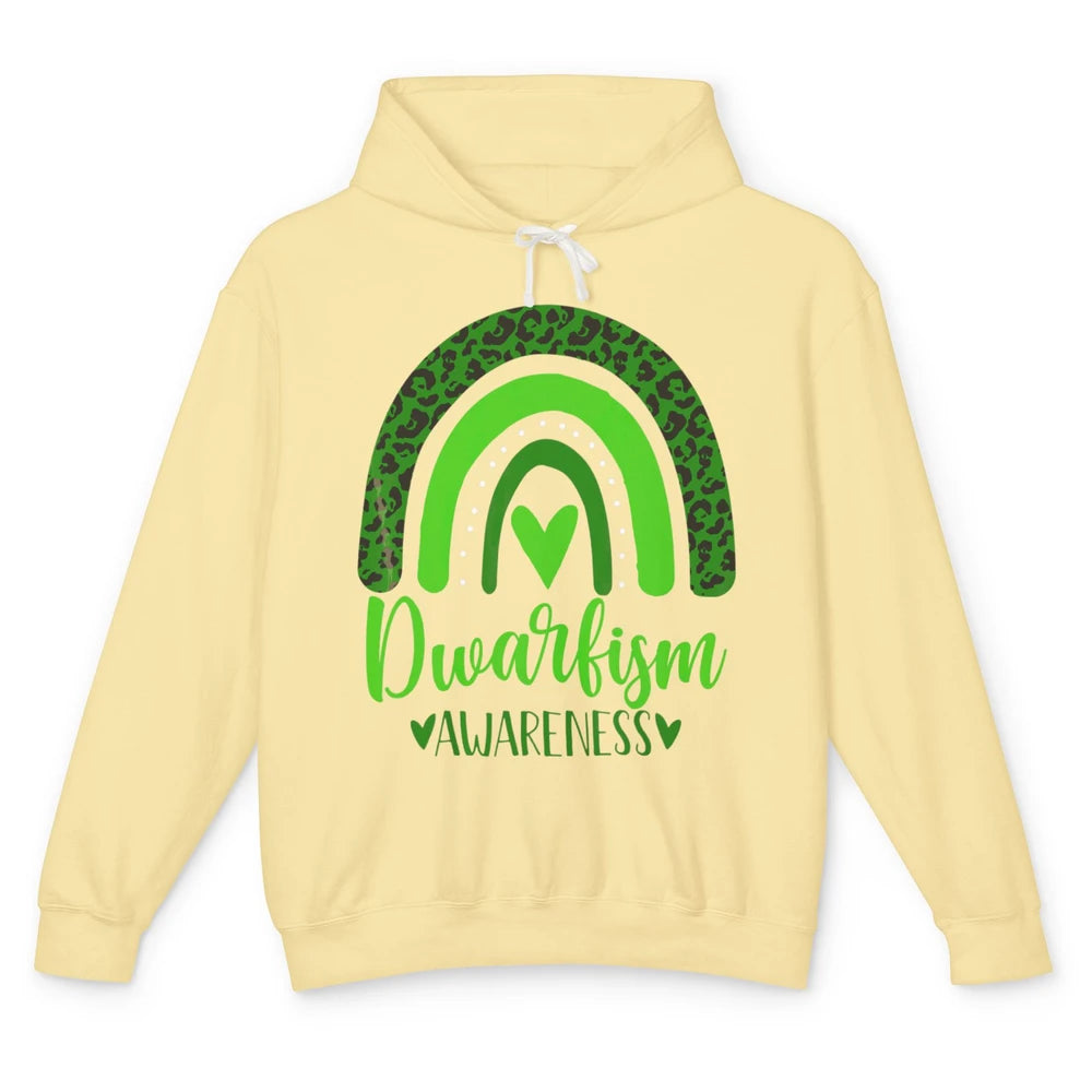 Dwarfism Awareness Month Wear Green Boho Heart Love Rainbow Unisex Lightweight Hoodie