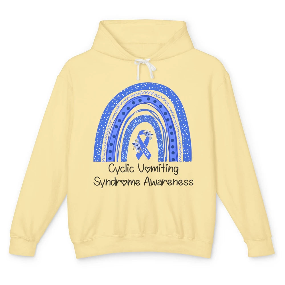 Cyclic Vomiting Syndrome Awareness Blue Ribbon Rainbow Unisex Lightweight Hoodie