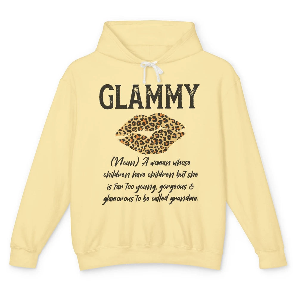 Glammy Lips Leopard Glamma Like a Normal Grandma New Grandma Unisex Lightweight Hoodie