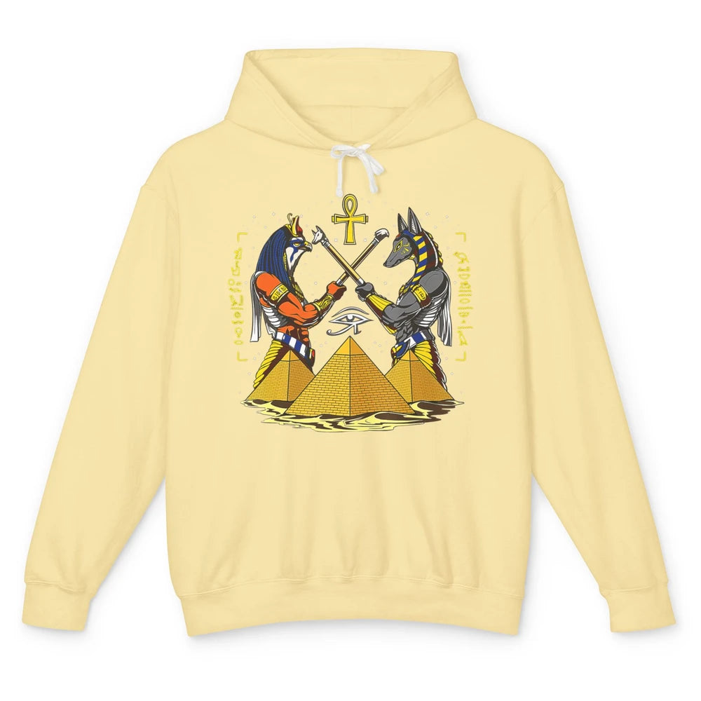 Retro Ancient Egyptian God Anubis Egypt Horus Archaeology Unisex Lightweight Hoodie