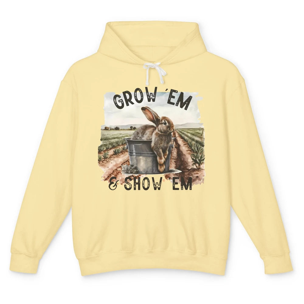 Baby Rabbit On The Farm Grow Em Show Em Western Farm Life Unisex Lightweight Hoodie