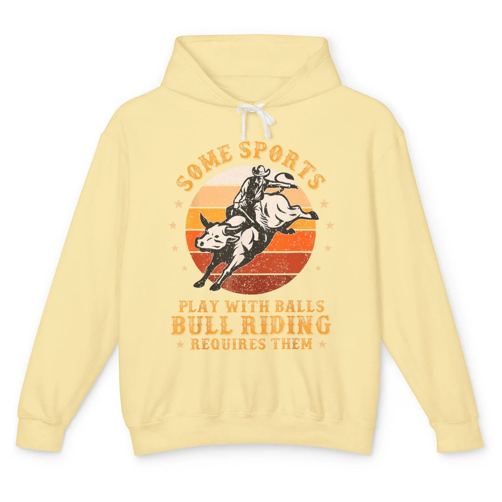 Rodeo Bull Riding Vintage Cowboy Western Country Ranch Bull Rider Howdy Unisex Lightweight Hoodie