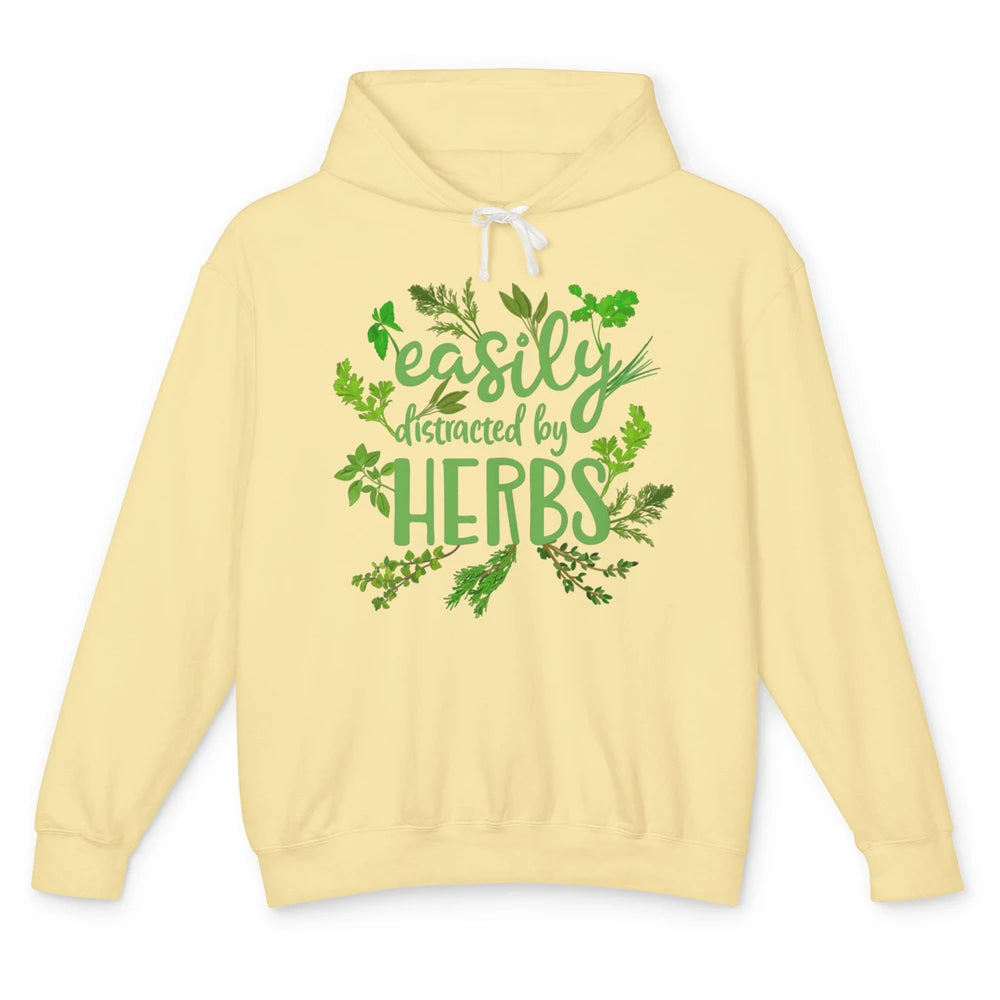 Easily Distracted By Plants Herbs Garden Medicine Botanical Unisex Lightweight Hoodie