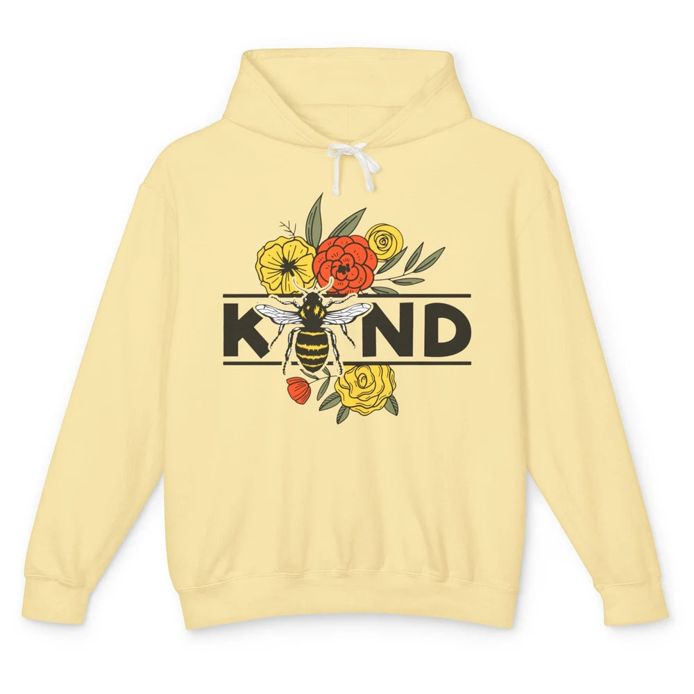 Retro Be Kind Leopard Rainbow Boho Love Mental Health Matter Unisex Lightweight Hoodie