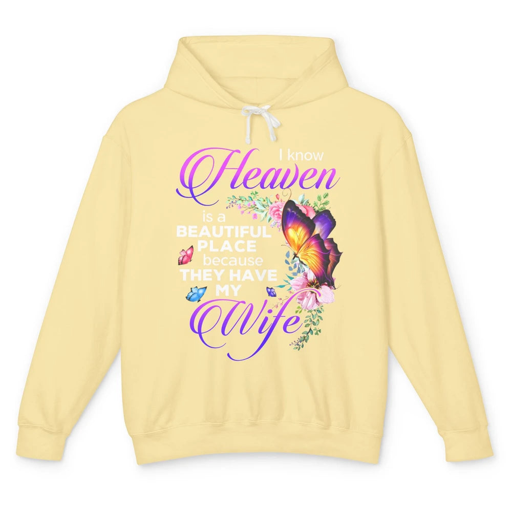 Butterfly Heaven Beautiful They Have My Wife Guardian Angel Unisex Lightweight Hoodie