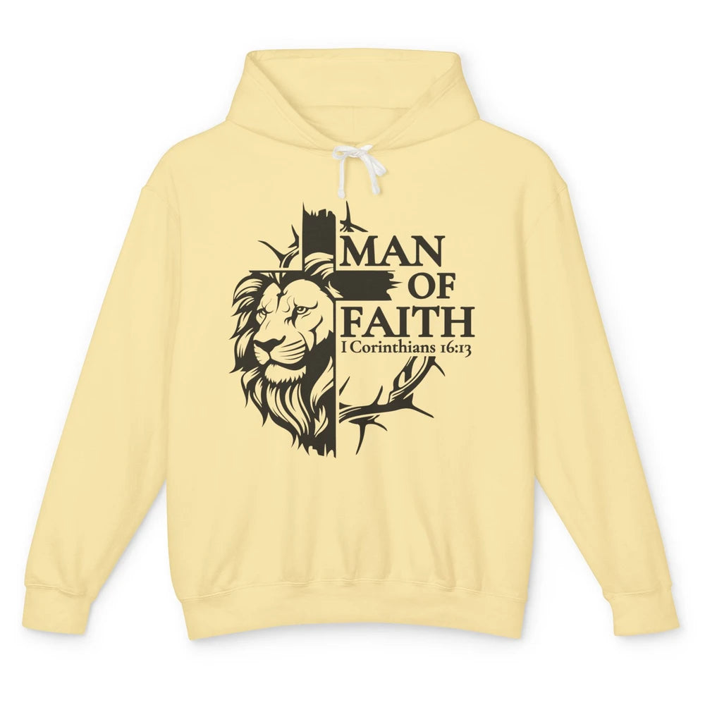 Yeshua Lion Of Judah Man Of Faith Bible Christian Religious Unisex Lightweight Hoodie