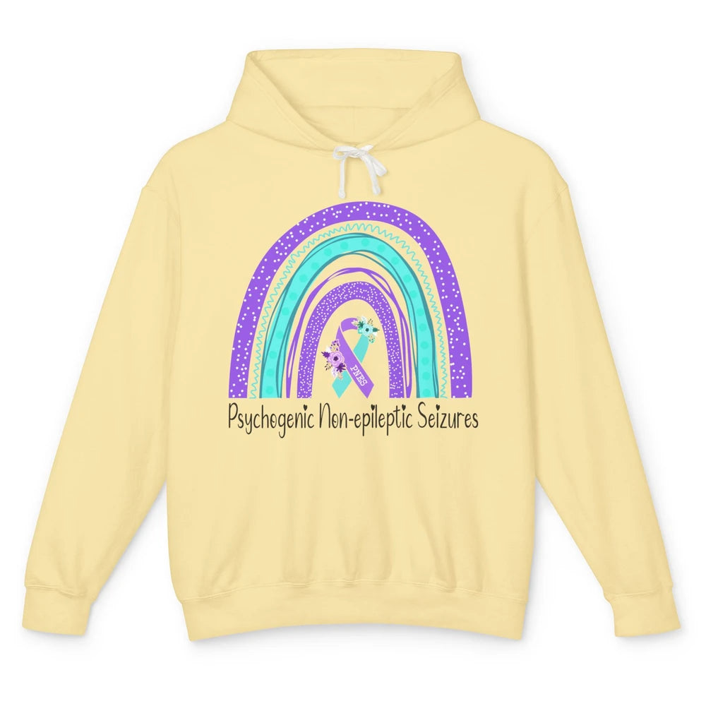 Psychogenic Non-epileptic Seizures PNES Purple Teal Rainbow Unisex Lightweight Hoodie