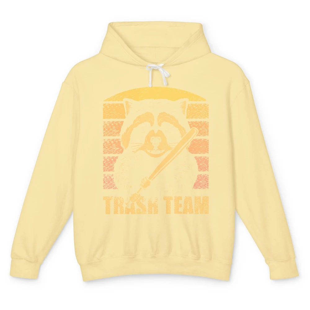 Vintage Raccoon Trash Team Trashed Panda Lovers Gift Unisex Lightweight Hoodie