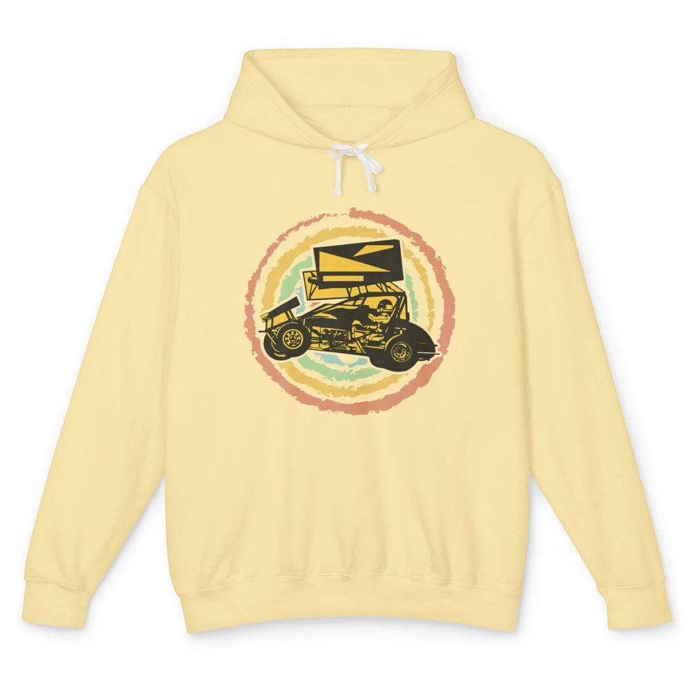 Vintage Dirty Track Racing Retro Sprint Car Speedway Truck Unisex Lightweight Hoodie