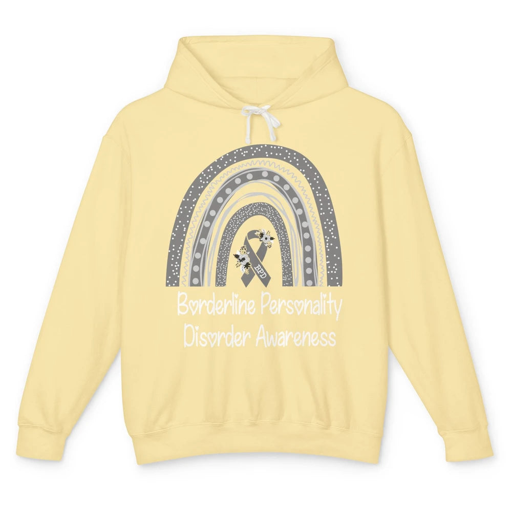 Borderline Personality Disorder Awareness BPD Gray Rainbow Unisex Lightweight Hoodie