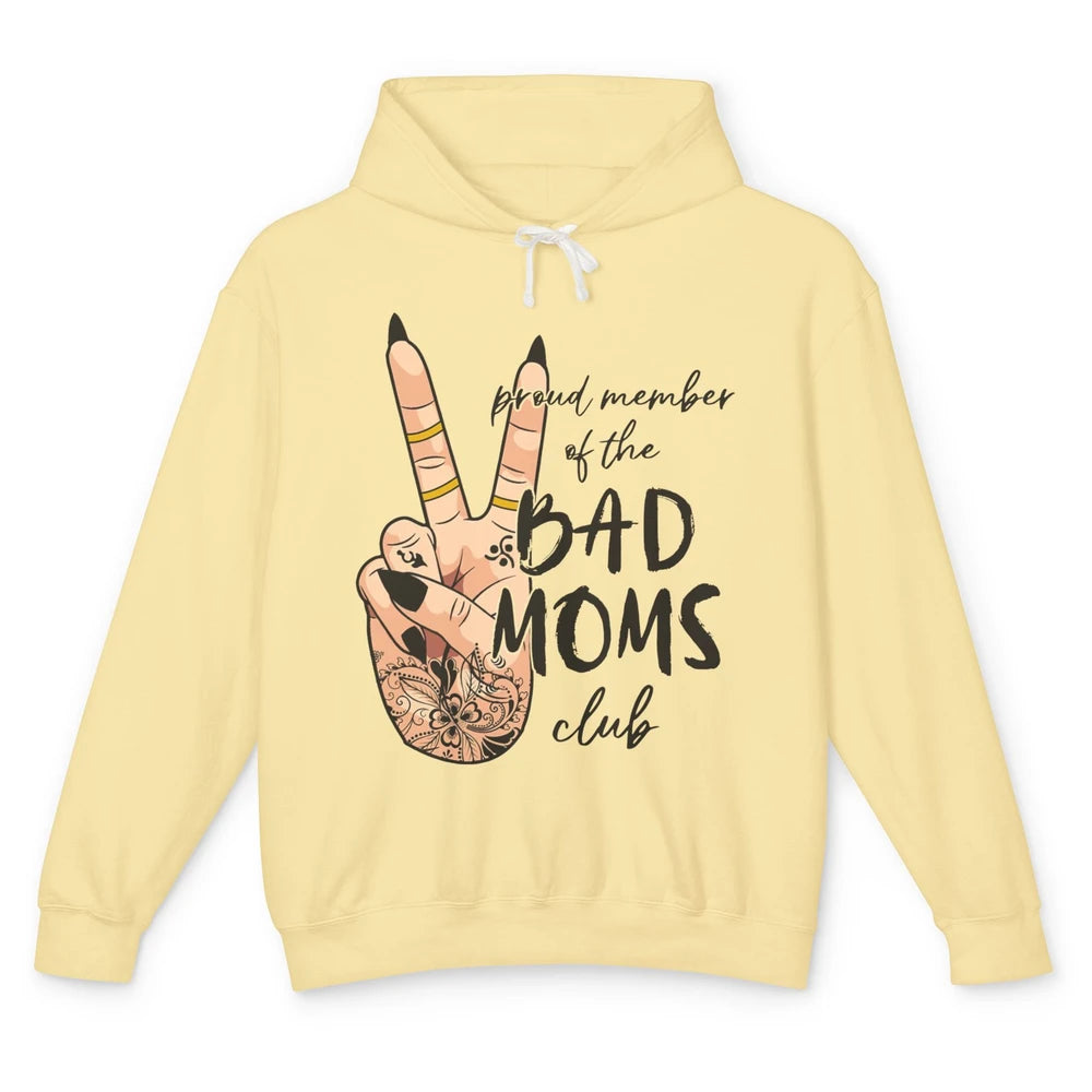 Funny Messy Bun Proud Member Of Bad Moms Club Tattoo Leopard Unisex Lightweight Hoodie