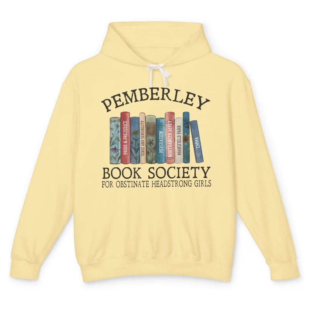 Retro Pemberley Book Society Book Reading Lovers Librarian Unisex Lightweight Hoodie