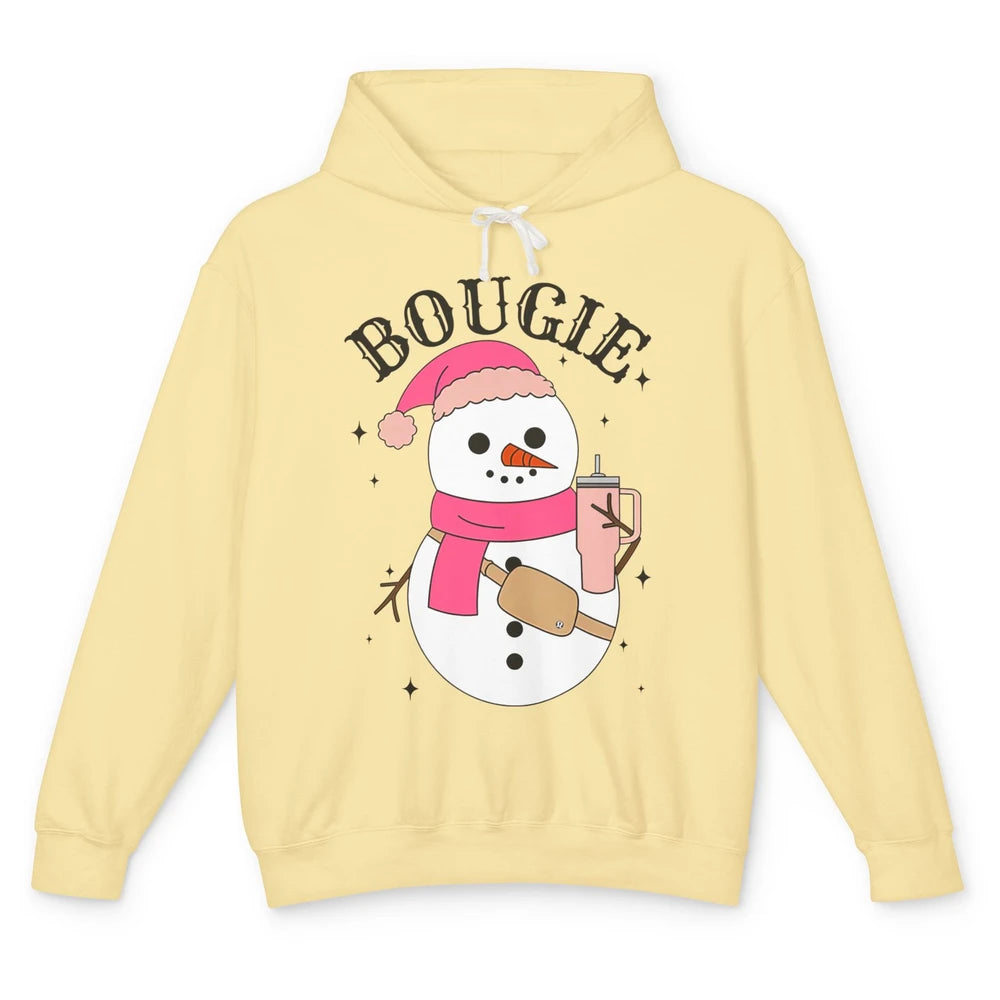 Funny Christmas Boo-jee Snowman Bougie Christmas Winter Unisex Lightweight Hoodie