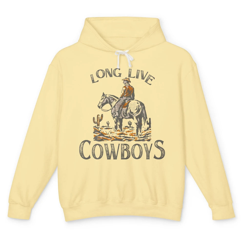 Desert Cowboy Retro Riding Horse Howdy Western Country Rodeo Unisex Lightweight Hoodie