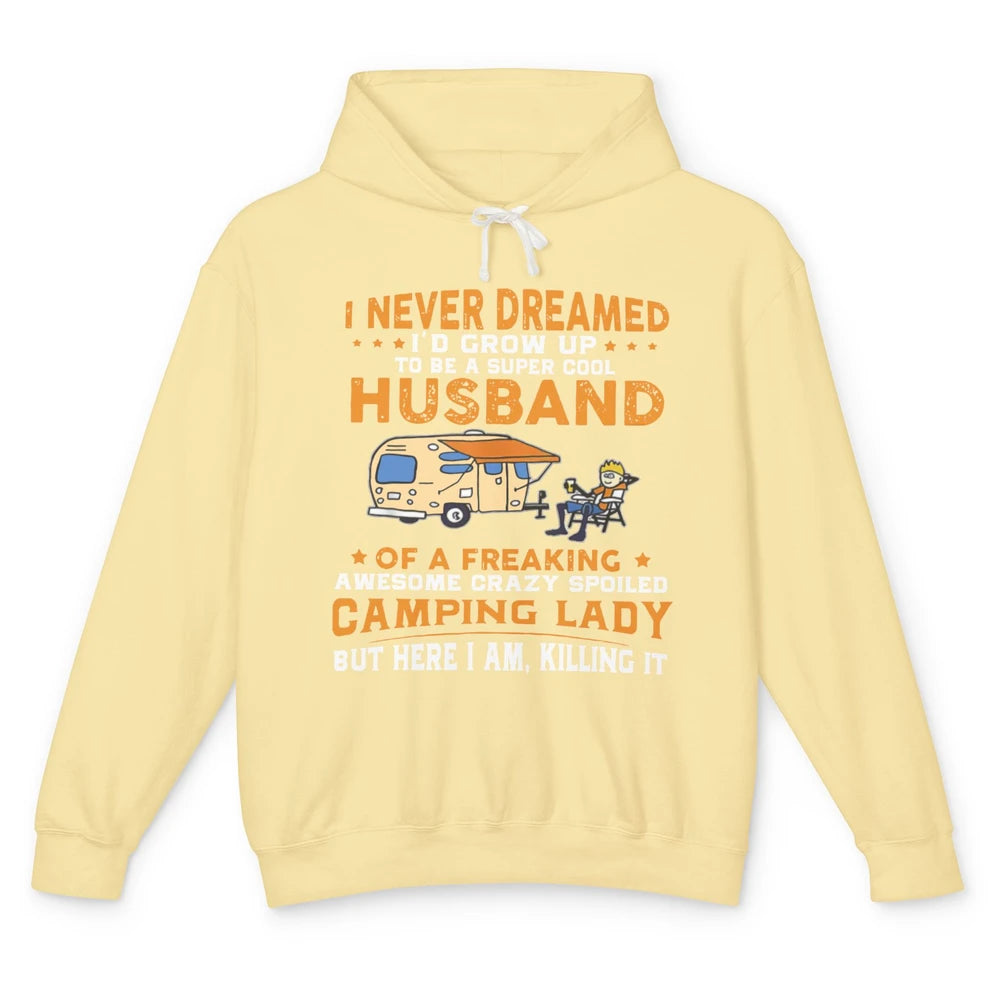 Cool Husband of An Awesome Camping Lady Happy Campers Unisex Lightweight Hoodie