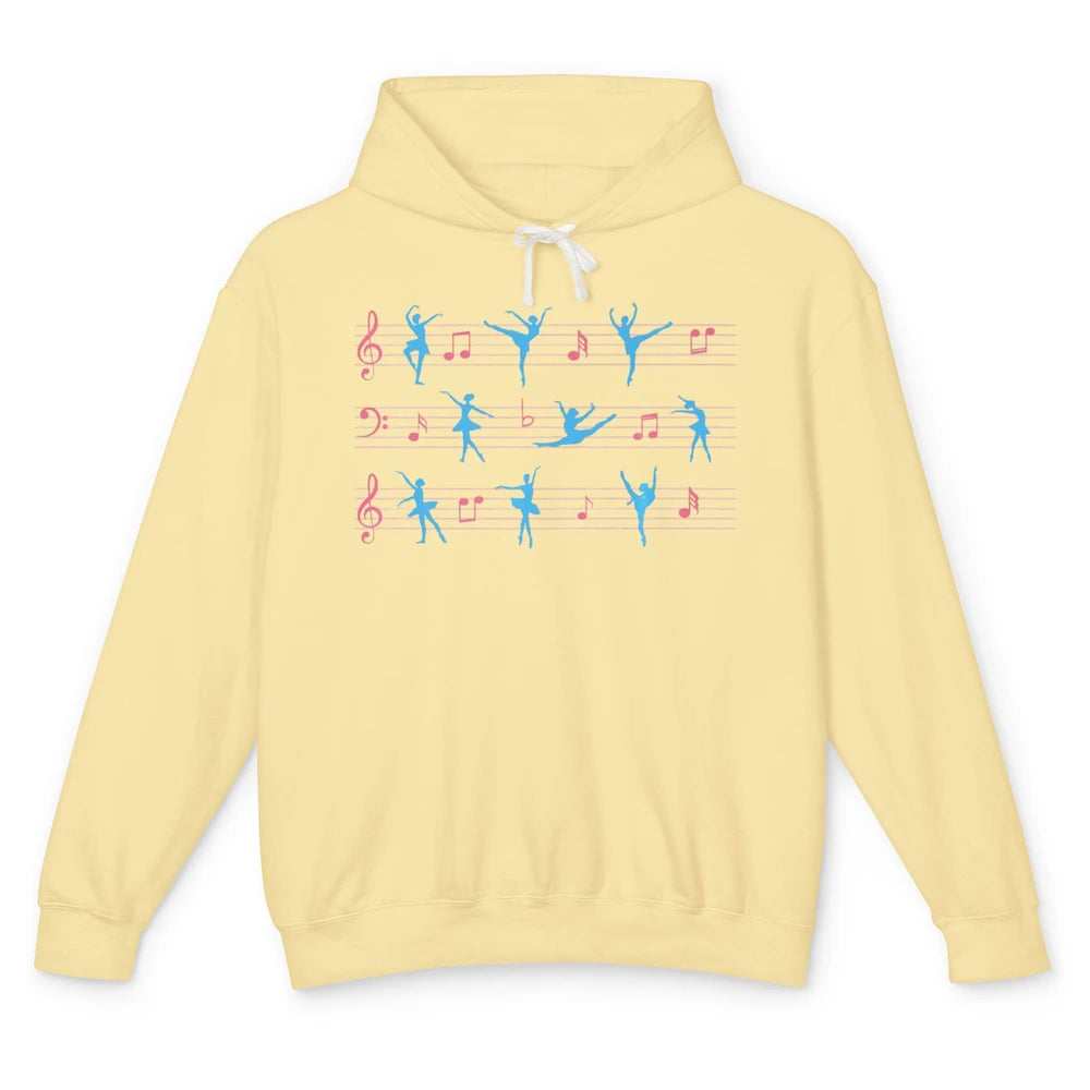 Ballet Dancer Ballerina Pointer Feet Musical Notes Dancing Unisex Lightweight Hoodie