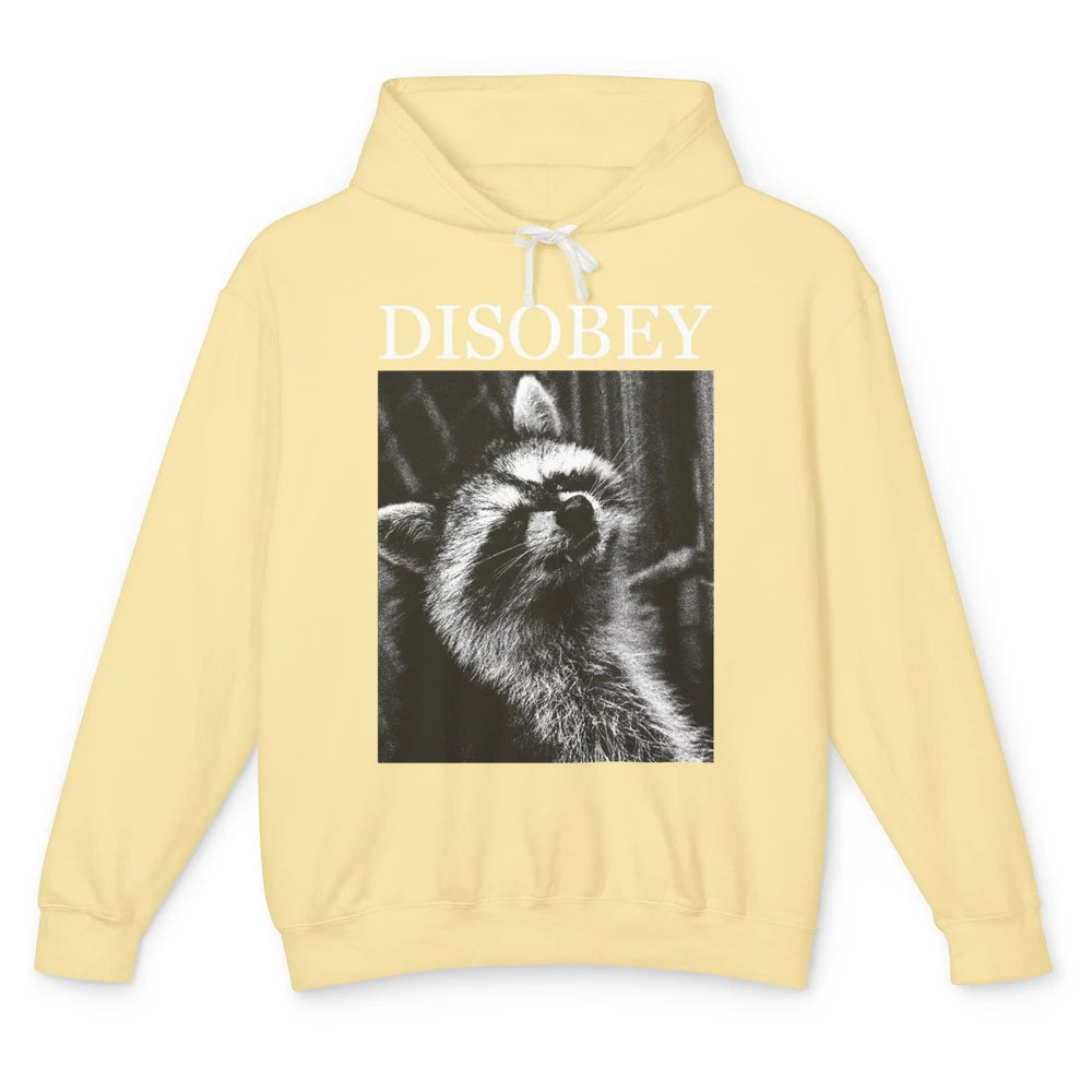 Funny Racoon Disobey Let's Do Crime Raccoon Panda Lovers Unisex Lightweight Hoodie