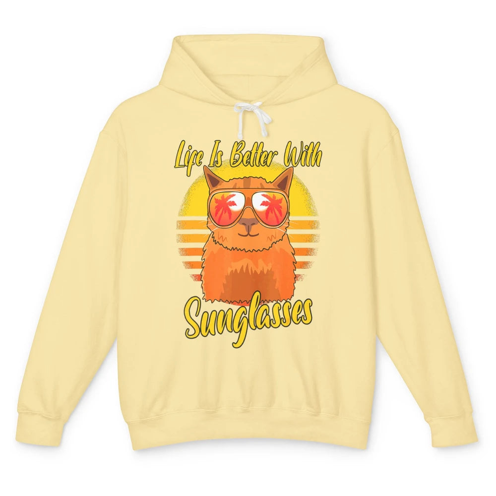 Better Sunglasses Orange Cat Summer Holiday Beach Vacation Unisex Lightweight Hoodie