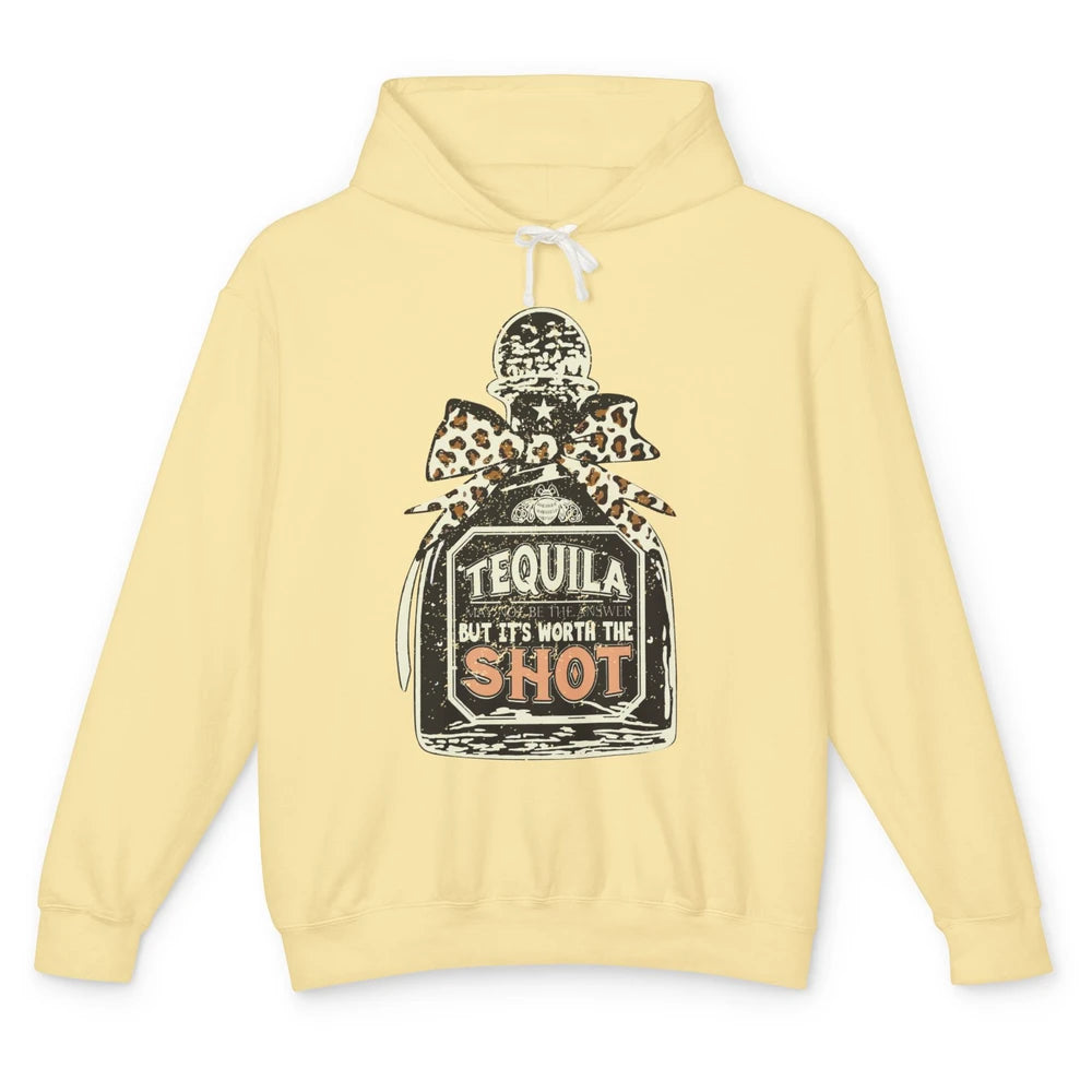 Retro Leopard Tequila May Not Be The Answer Western Country Unisex Lightweight Hoodie