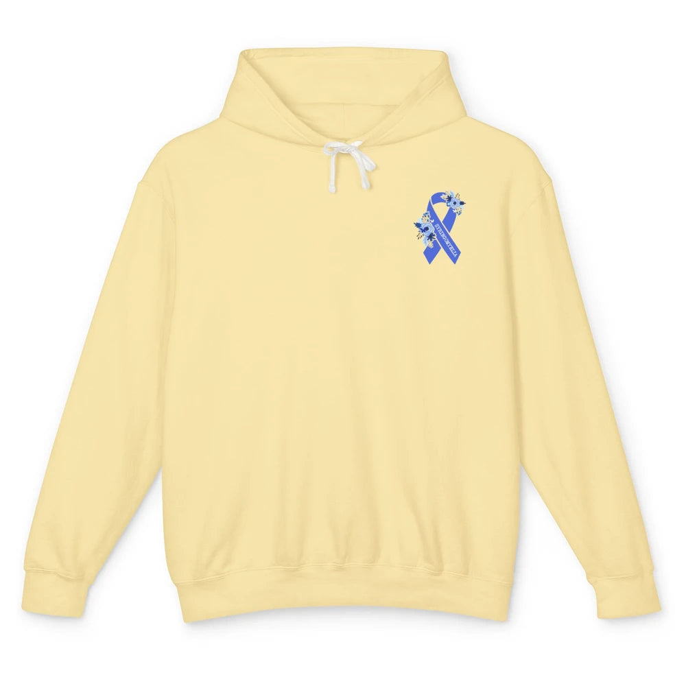 Syringomyelia Awareness Floral Blue Ribbon Rainbow Unisex Lightweight Hoodie