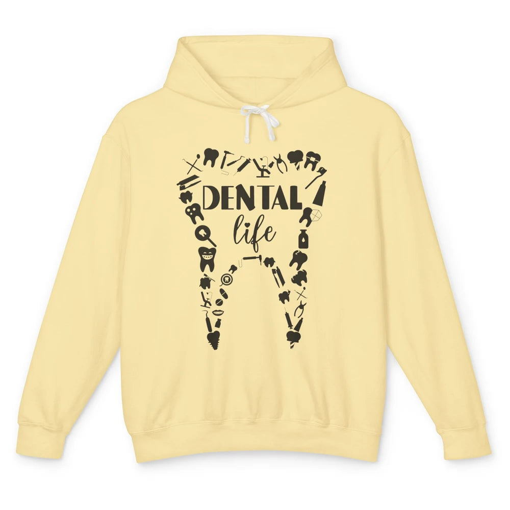 Funny Teeth Dental Life Dentist Tools Dental Assistant Gift Unisex Lightweight Hoodie