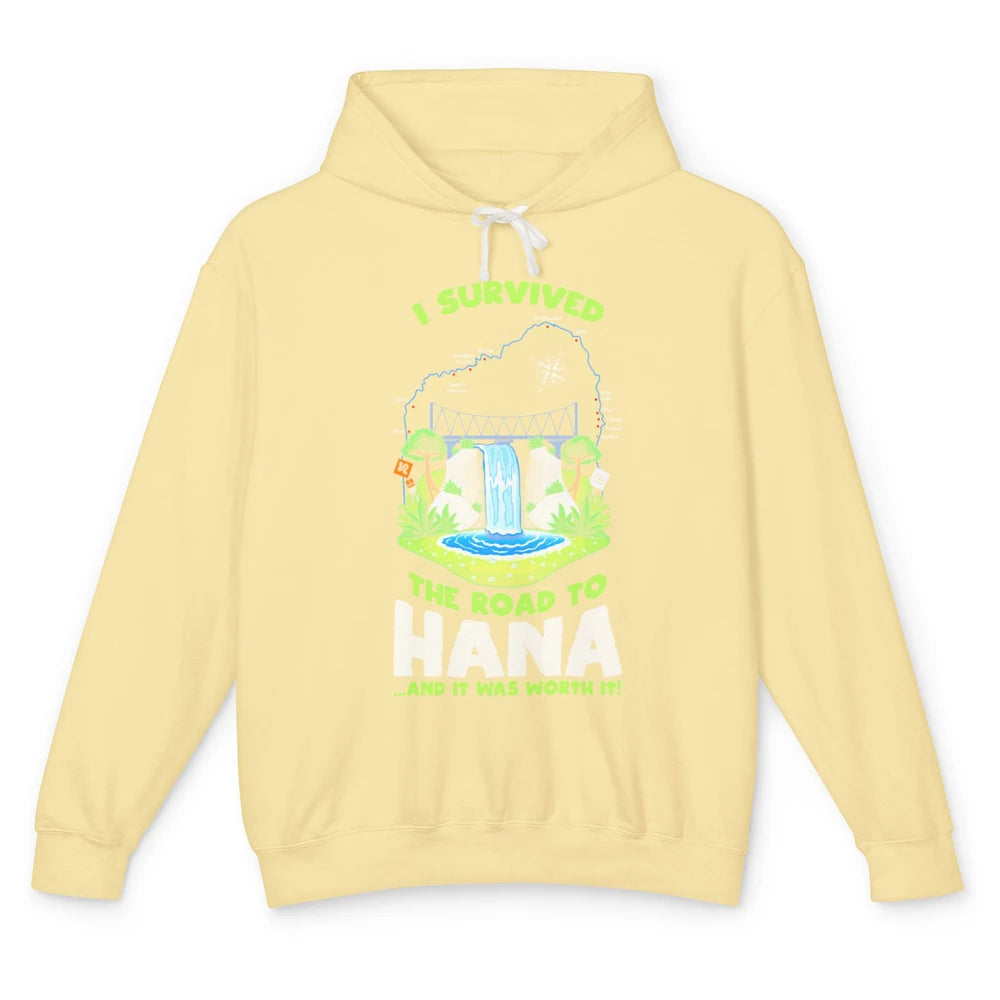 I Survived Road To Hana Maui Island Hawaiian Beach Summer Unisex Lightweight Hoodie