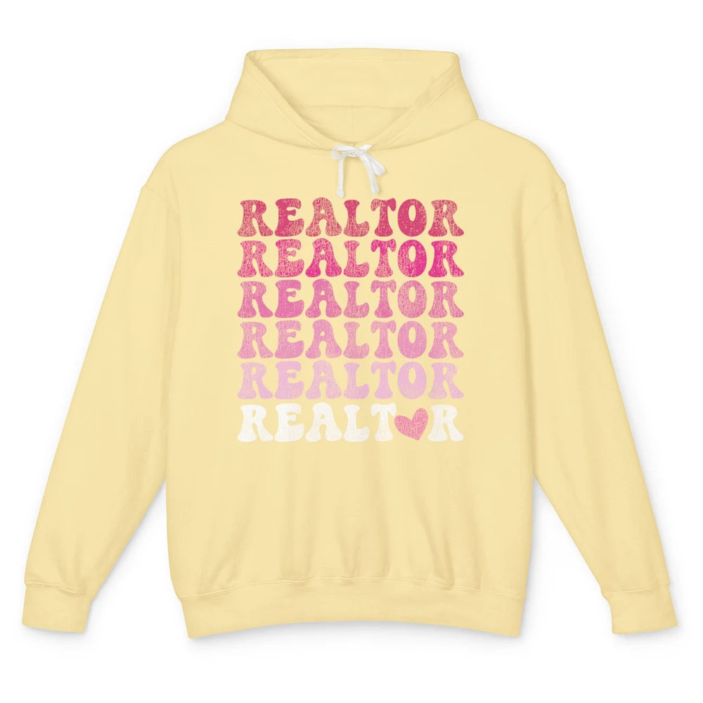 Real Estate Heart Wife Life Pink Realtor Women Close Deal Unisex Lightweight Hoodie