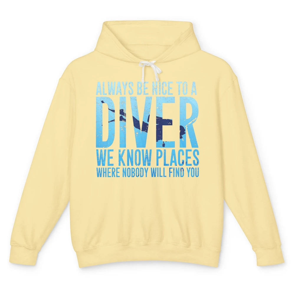 Scuba Diving Funny Saying Nice To Scuba Divers Retro Ocean Unisex Lightweight Hoodie