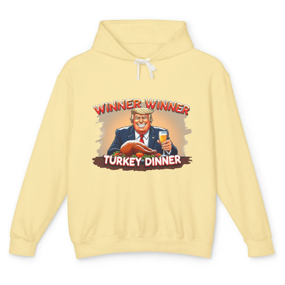 Funny Trump Winner Turkey Dinner Thanksgiving Donald Trump President Republican Unisex Lightweight Hoodie