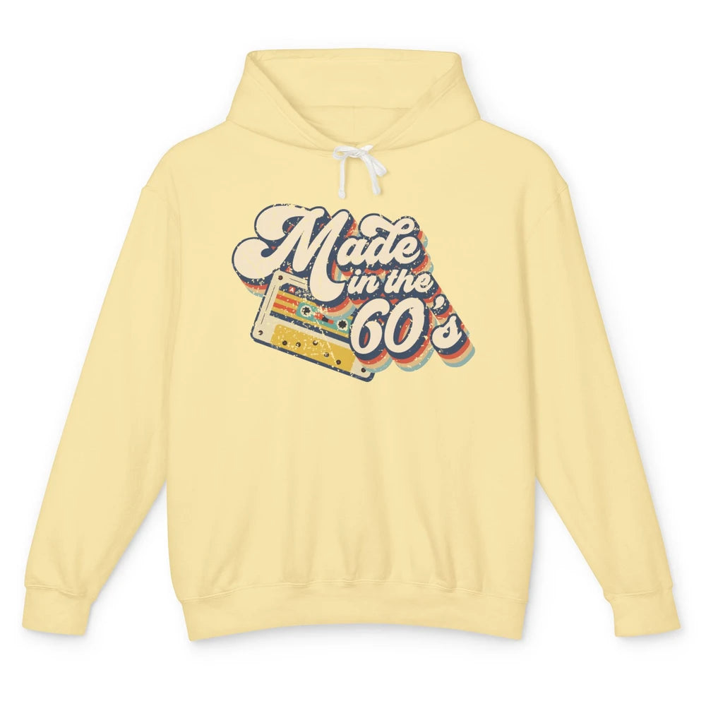 Retro Cassette Made In The 60's 1960s Born Birthday Day Gift Unisex Lightweight Hoodie