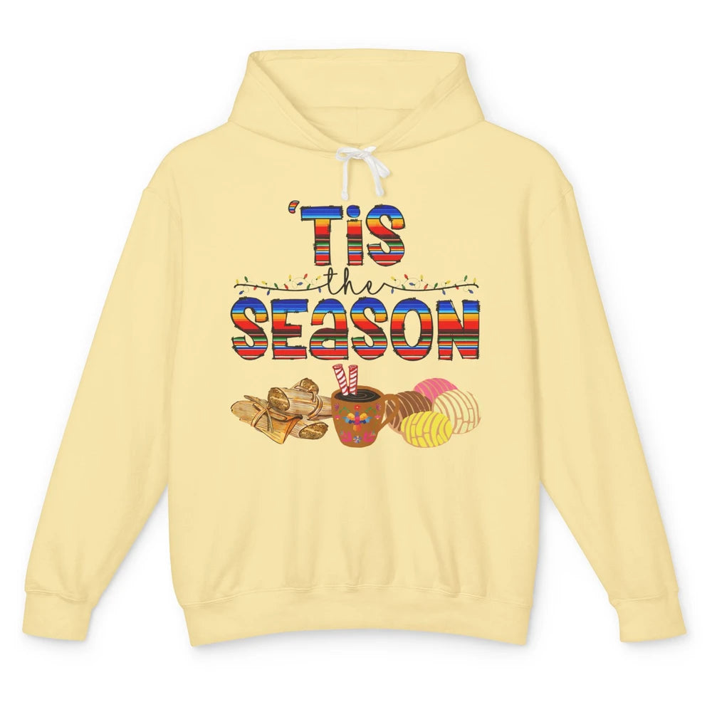 Tis The Season Mexican Christmas Concha Tamale Sweet Bread Unisex Lightweight Hoodie