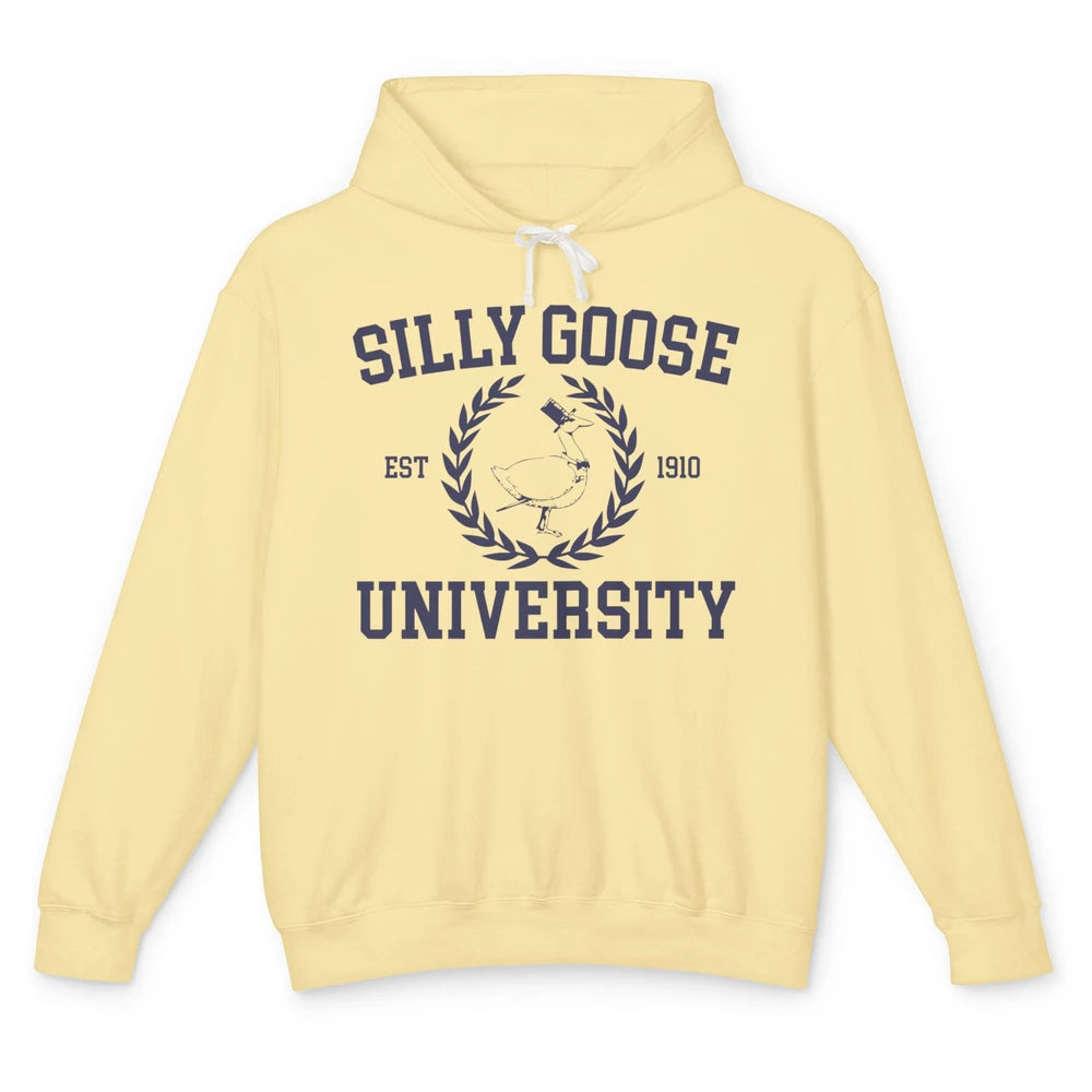 Funny Silly Goose University Est 1910 Silly Goose Sarcastic Unisex Lightweight Hoodie