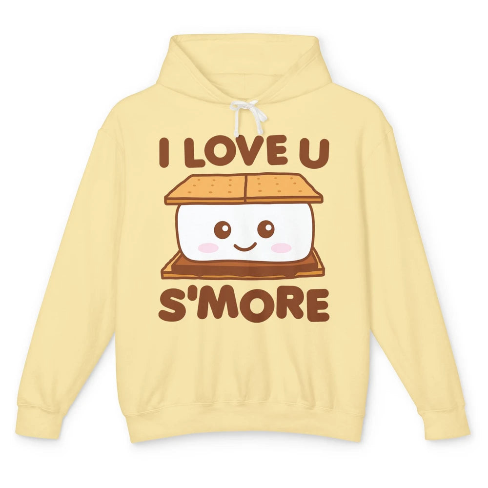 Funny Camping I Love You Smore Pun Camper Campfire Retro Unisex Lightweight Hoodie