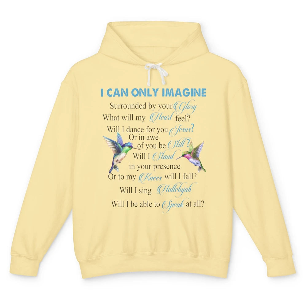 Hummingbirds Faith Jesus I Can Imagine Christian Religious Unisex Lightweight Hoodie