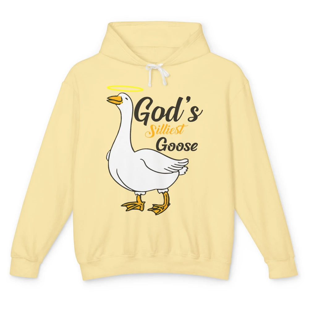 Funny Gods Silliest Goose Jesus Humor Geese Sarcastic Pun Unisex Lightweight Hoodie