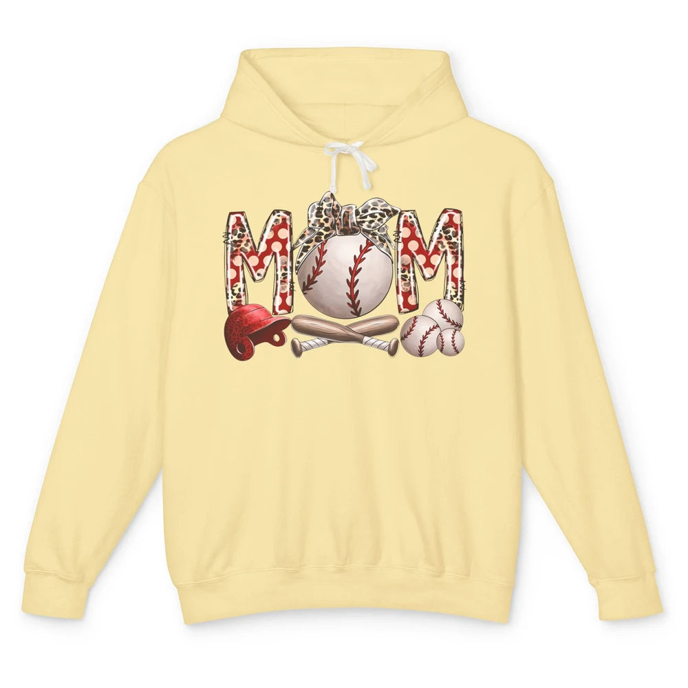 Baseball Mom Leopard Bandana Mom Love Baseball Mother's Day Unisex Lightweight Hoodie