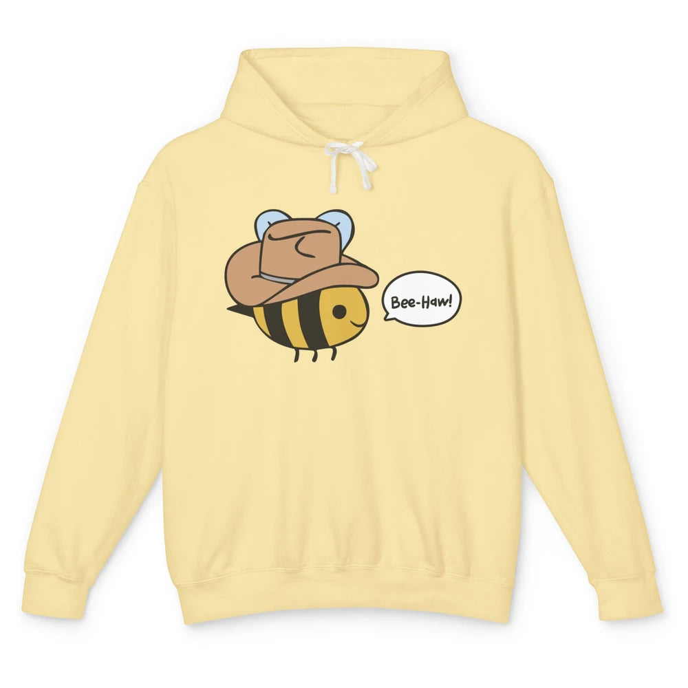 Funny Beehaw Cowboy Bee Lovers Western Country Cowgirl Gift Unisex Lightweight Hoodie