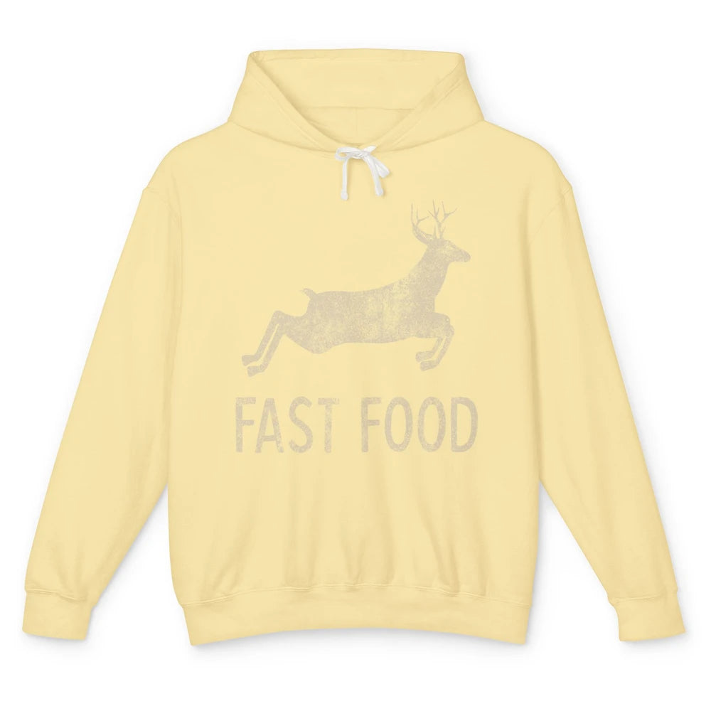 Funny Hunting Deer Joke Dad Hunter Sarcastic Fast Food Retro Unisex Lightweight Hoodie