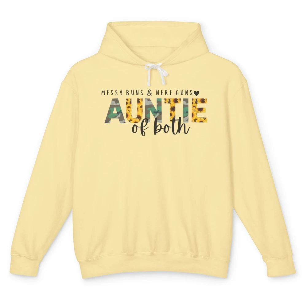 Messy Bun And Nerf Guns Auntie Of Both Aunt Sunflower Unisex Lightweight Hoodie