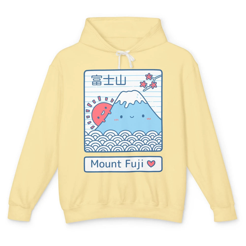 Cute Kawaii Mount Fuji The Highest Mountain In Japan Tokyo Unisex Lightweight Hoodie