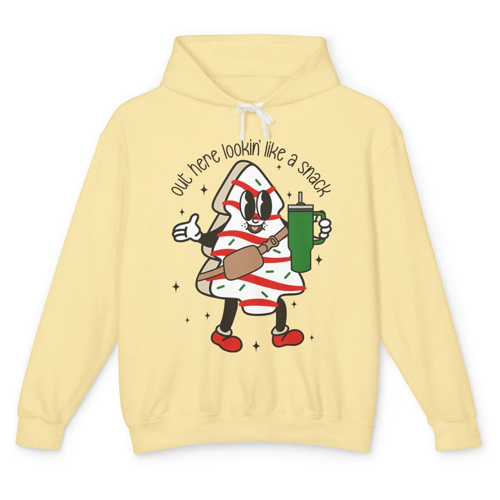 Funny Boo-jee Christmas Tree Cake Out Here Look Like A Snack Unisex Lightweight Hoodie