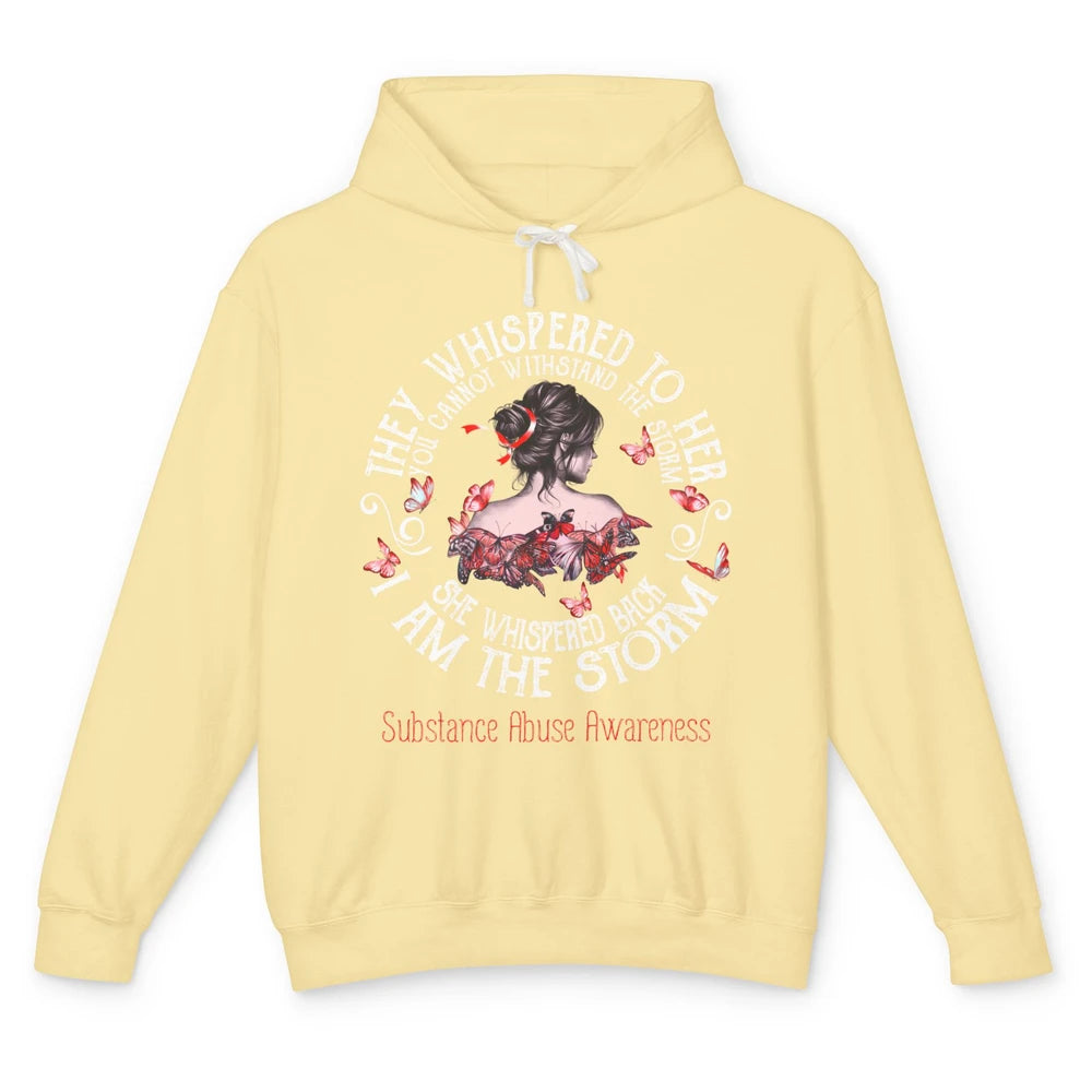 The Storm Substance Abuse Awareness Red Woman Appreciation Unisex Lightweight Hoodie