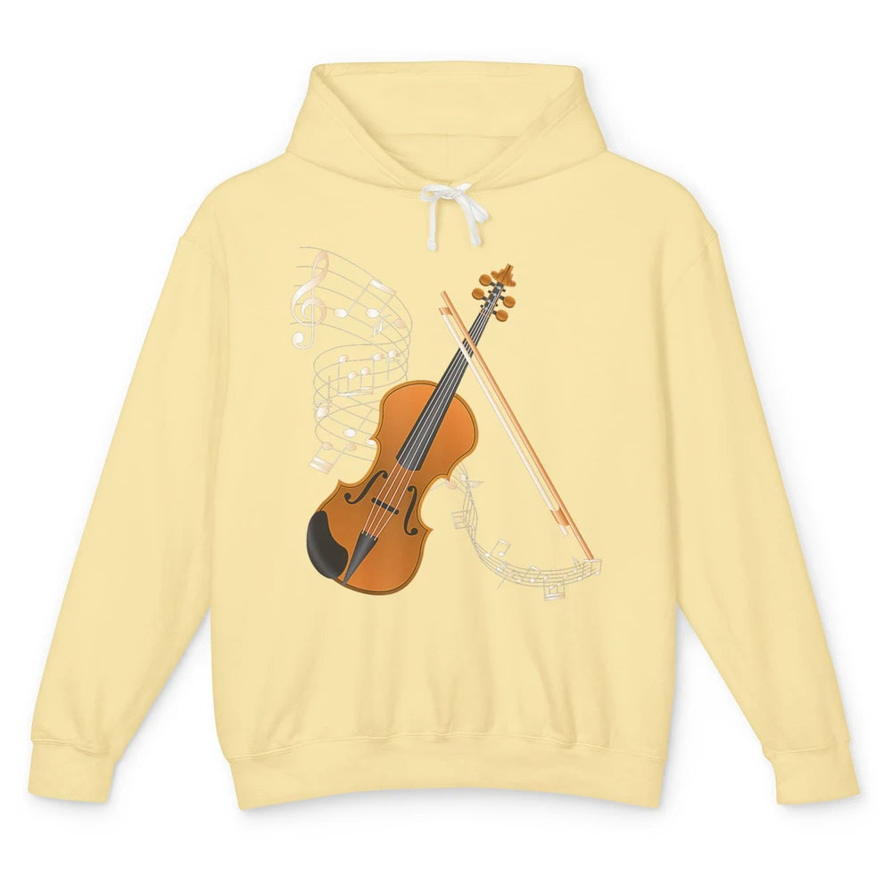 Orchestra Violin Player Retro Violinist Musical Instrument Unisex Lightweight Hoodie