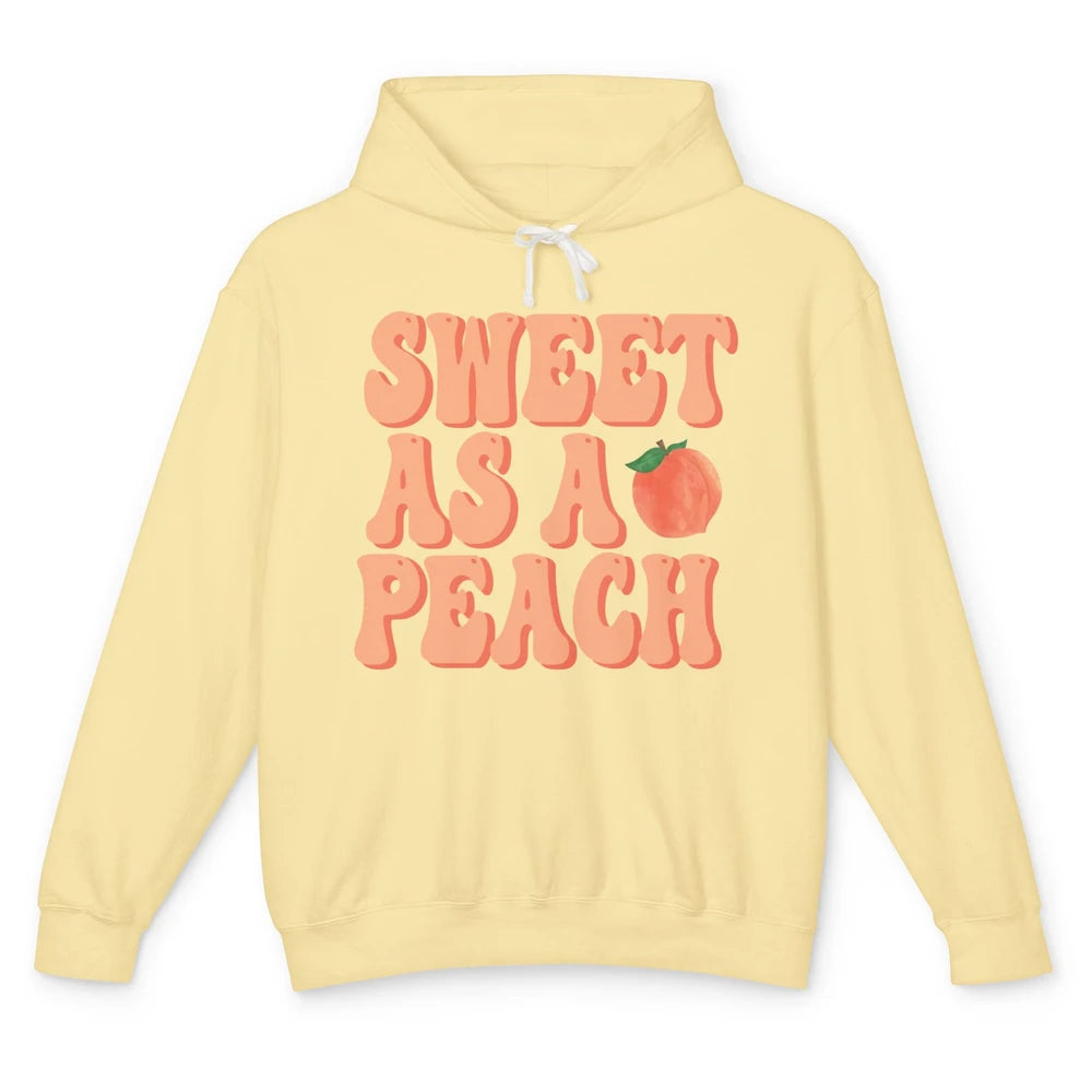 Sweet As A Peach Retro 70s Peachy Summer Fruit Peach Lovers Unisex Lightweight Hoodie