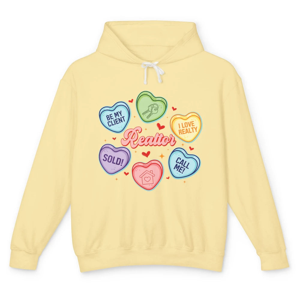 Heart Candy Valentines Day Funny Real Estate Be Mine Realtor Unisex Lightweight Hoodie