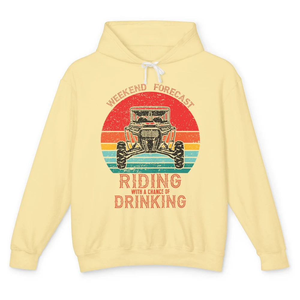 Vintage UTV Weekend Forecast Drinking Mud Riding SXS Life Unisex Lightweight Hoodie