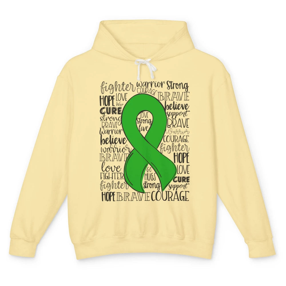 PANS/PANDAS Awareness Floral Green Ribbon Hope Love Cure Unisex Lightweight Hoodie