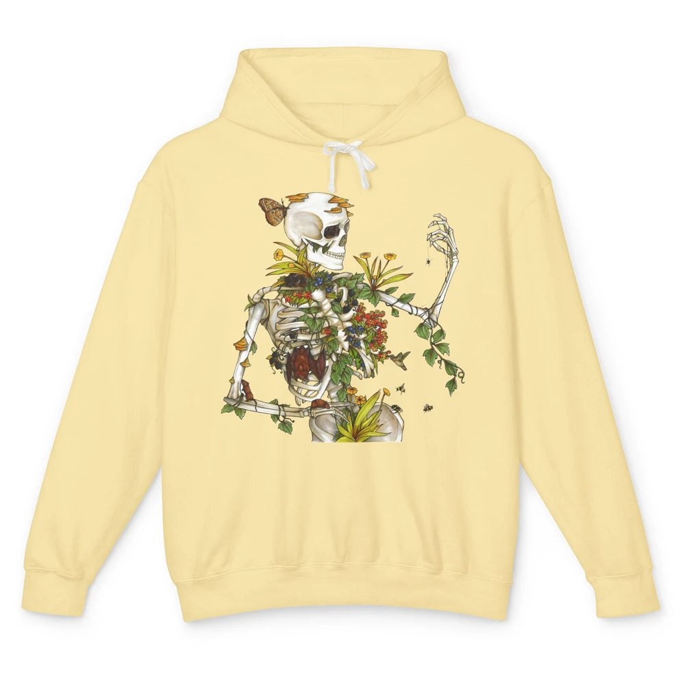 Skeleton Plant Bones and Botany Gardening Plant Lovers Unisex Lightweight Hoodie