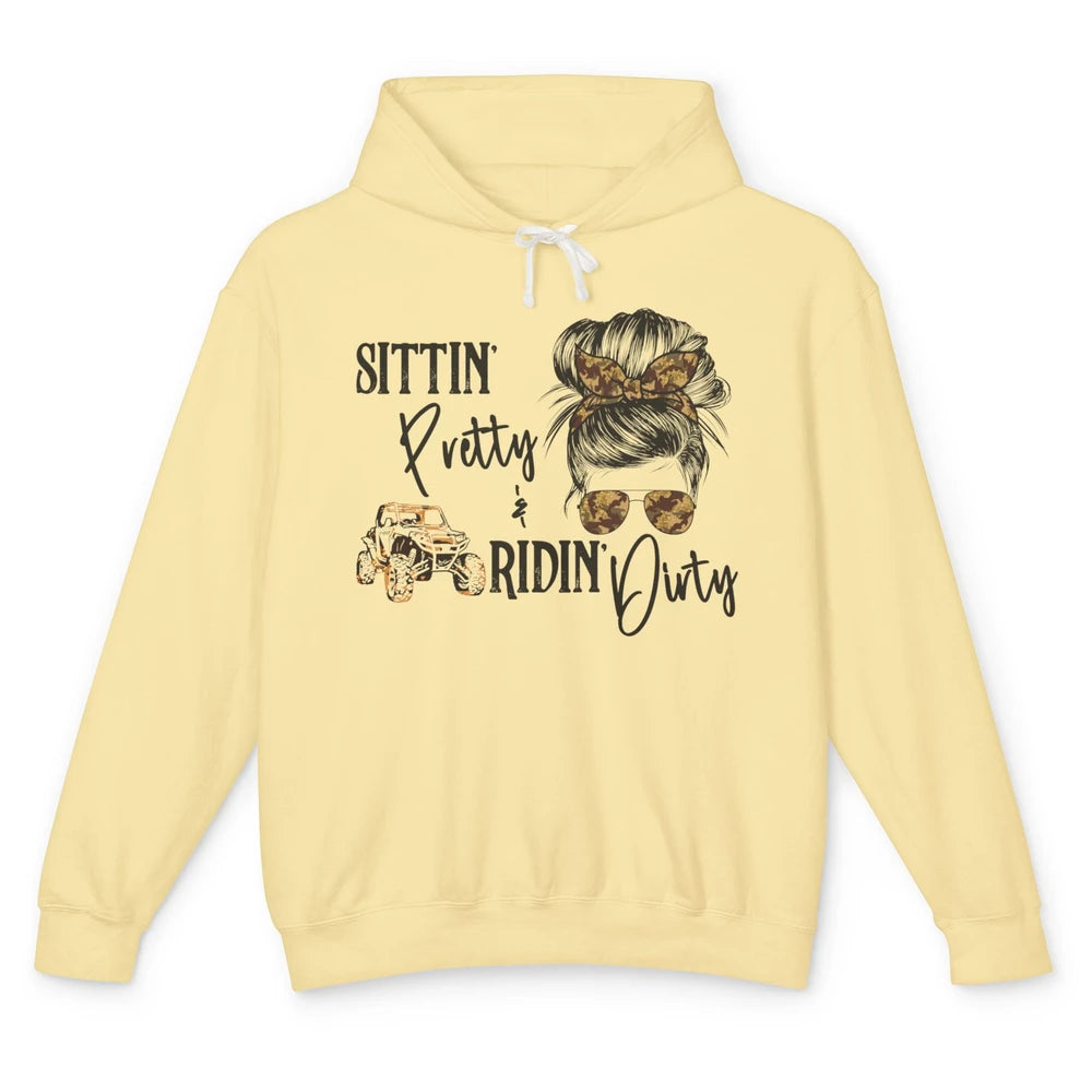 Mud Riding ATV Messy Bun Ride RZR SXS Life Country Girls Unisex Lightweight Hoodie